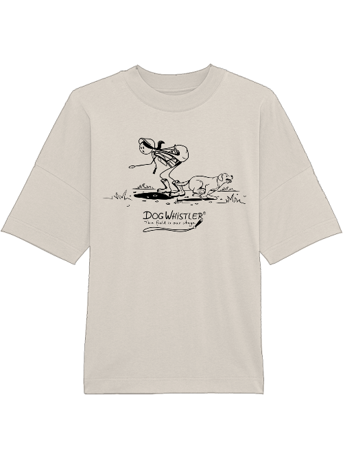 Oversized Unisex T-Shirt Blaster mit Auswahl der DOGWHISTLER Motive "uuups" Drucke schwarz und weiß