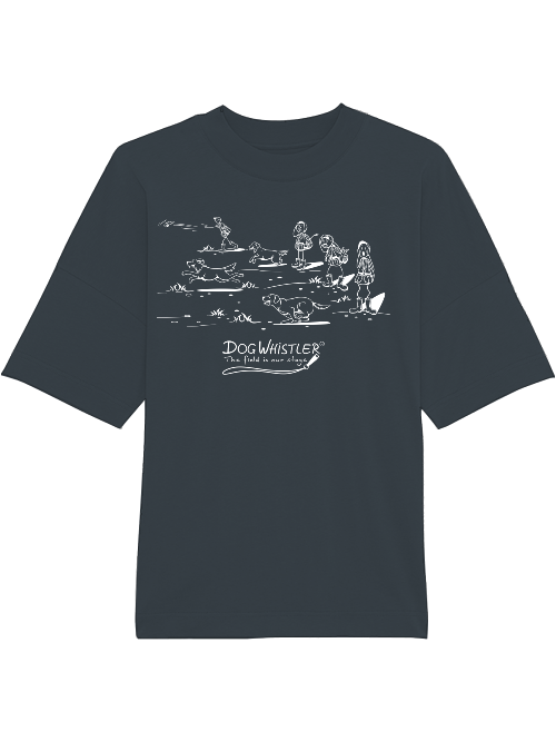 Oversized Unisex T-Shirt Blaster DOGWHISTLER Motiv "Chaos" Druck schwarz und weiß