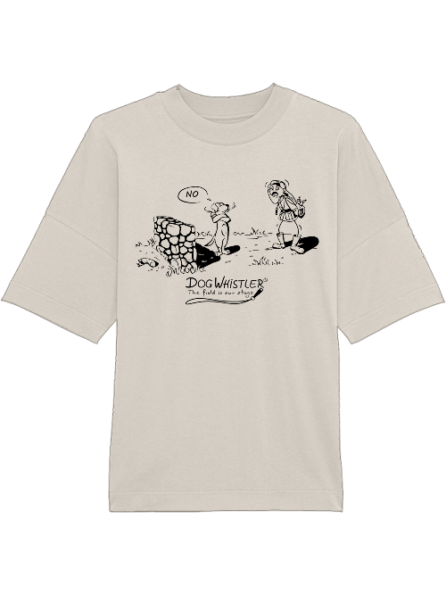 Oversized Unisex T-Shirt Blaster DOGWHISTLER Motiv "NO" Druck in schwarz und weiß