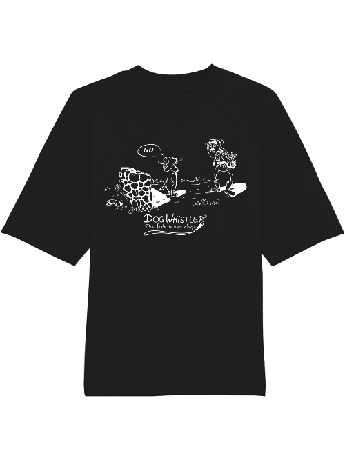 Oversized Unisex T-Shirt Blaster DOGWHISTLER Motiv "NO" Druck in schwarz und weiß