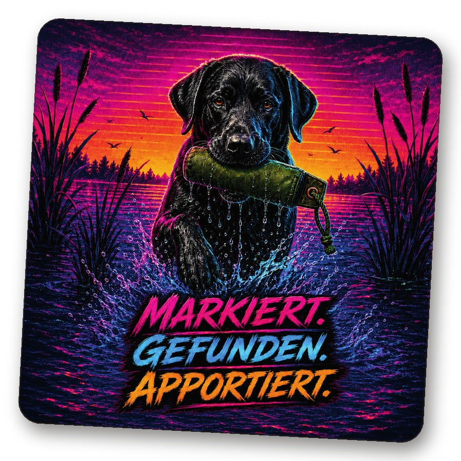 Untersetzer "Markiert. Gefunden. Apportiert."