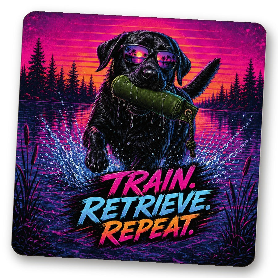 Untersetzer "Train. Retrieve. Repeat."
