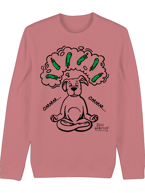 Basic UNISEX-BIO-Sweatshirt Changer körperbetont DOGWHISTLER "ommm" mit grünen Dummys