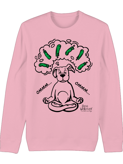 Basic UNISEX-BIO-Sweatshirt Changer körperbetont DOGWHISTLER "ommm" mit grünen Dummys