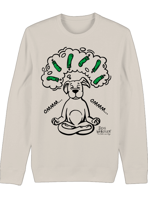 Basic UNISEX-BIO-Sweatshirt Changer körperbetont DOGWHISTLER "ommm" mit grünen Dummys