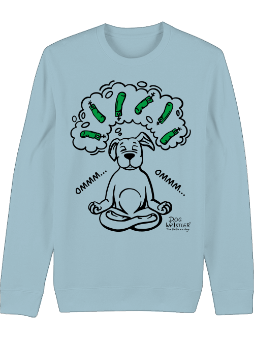 Basic UNISEX-BIO-Sweatshirt Changer körperbetont DOGWHISTLER "ommm" mit grünen Dummys