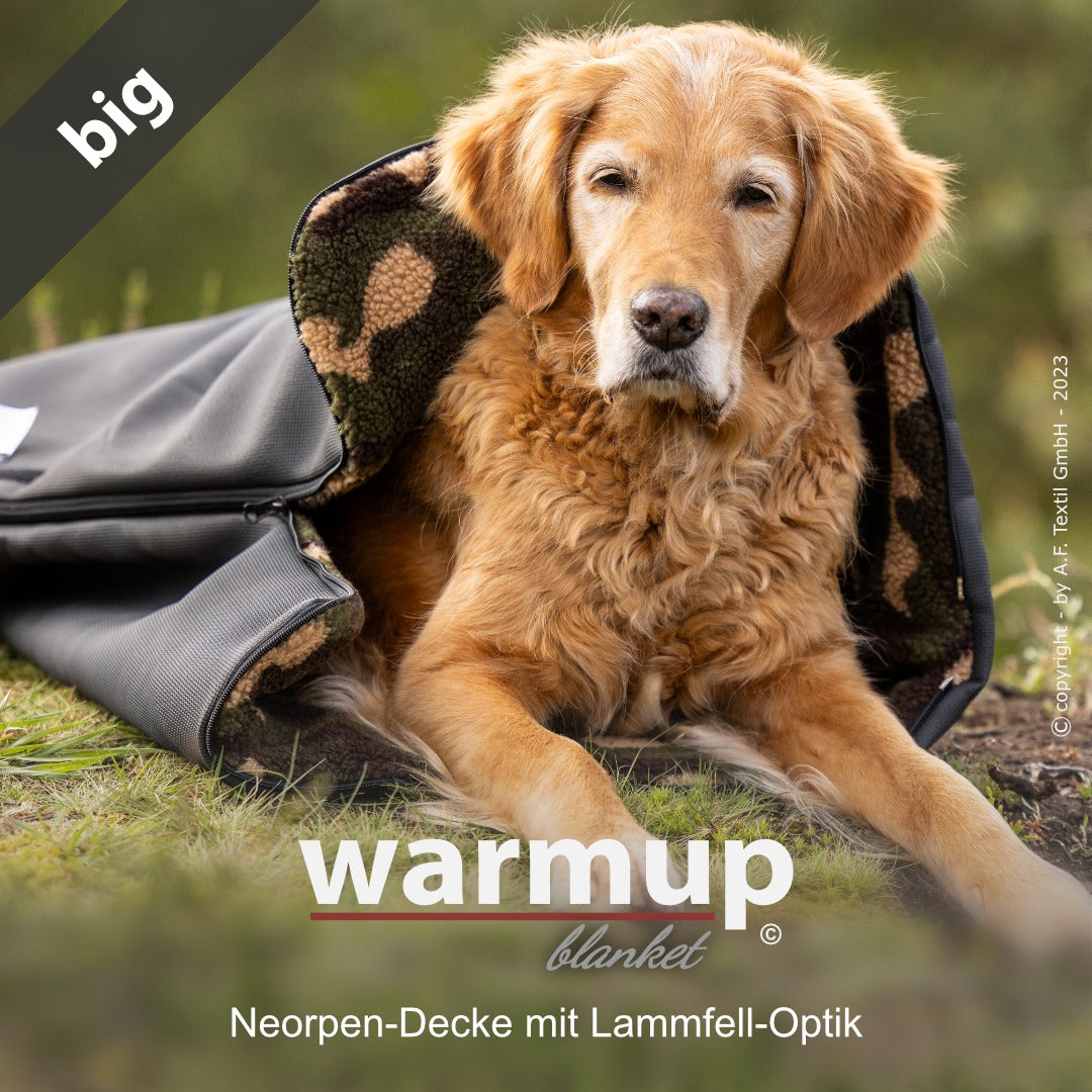 Outdoor Hundedecke warmup© BLANKET "BIG" -camouflage - zusammenrollbar mit Tragegurt (Kopie)