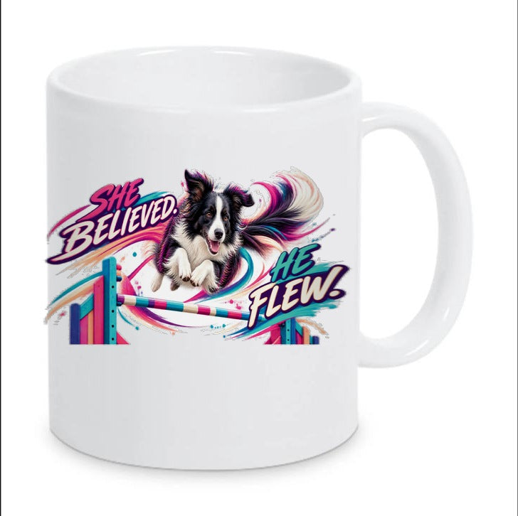 Kaffeetasse "She Believed. He Flew!"