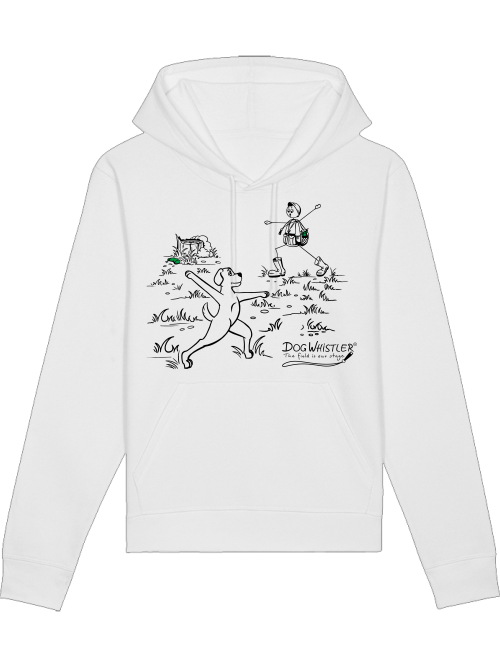 Unisex Bio-Hoodie Drummer mit DOGWHISTLER Motiv "hands up"