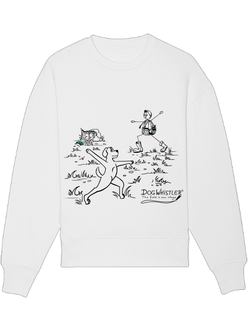 Basic UNISEX-Sweatshirt Radder mit lässiger Passform DOGWHISTLER Motiv "hands up"
