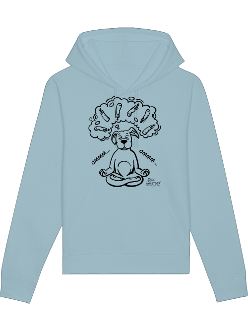 Bio-Unisex Hoodie Drummer mit DOGWHISTLER Motiv "ommm" schwarze Dummys