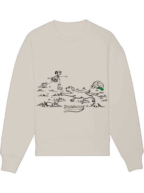 Basic UNISEX-Sweatshirt Radder mit lässiger Passform DOGWHISTLER Motiv "Stretching"