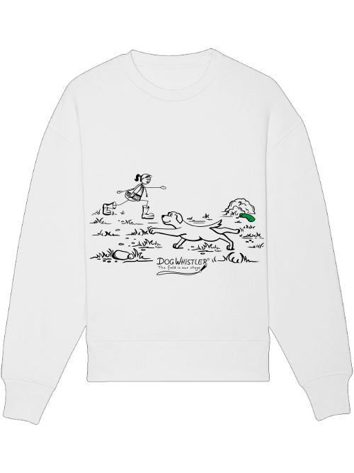 Basic UNISEX-Sweatshirt Radder mit lässiger Passform DOGWHISTLER Motiv "Stretching"