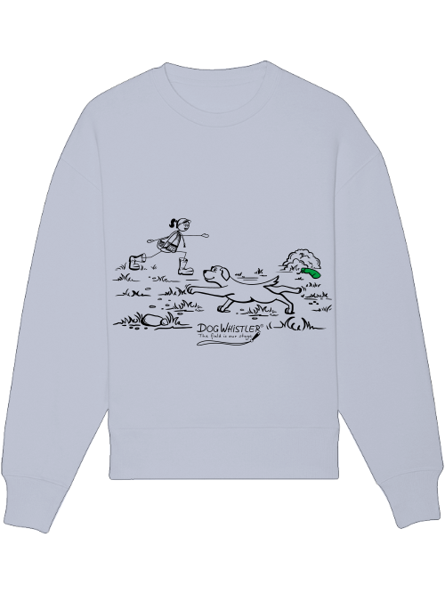 Basic UNISEX-Sweatshirt Radder mit lässiger Passform DOGWHISTLER Motiv "Stretching"