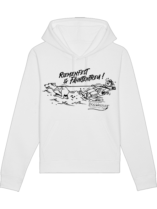 Unisex Hoodie Drummer mit DOGWHISTLER Motiv "Riemenfest & Fährtentreu!"