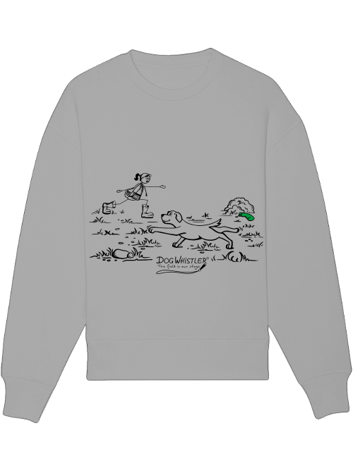 Basic UNISEX-Sweatshirt Radder mit lässiger Passform DOGWHISTLER Motiv "Stretching"