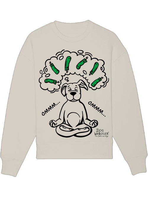 Basic UNISEX-Sweatshirt Radder mit lässiger Passform DOGWHISTLER Motiv "ommm" grüne Dummys
