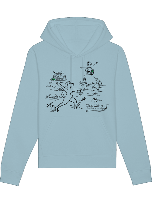 Unisex Bio-Hoodie Drummer mit DOGWHISTLER Motiv "hands up"