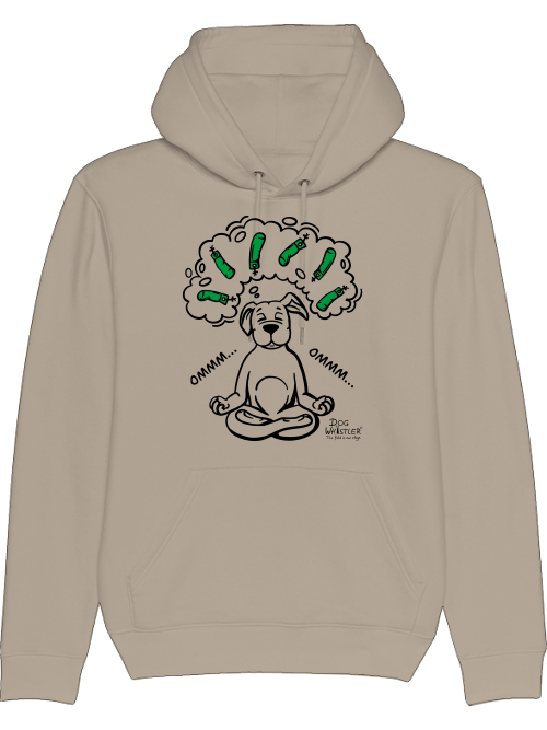 Bio-Unisex Hoodie Cruiser mit DOGWHISTLER Motiv "ommm" mit grünen Dummys