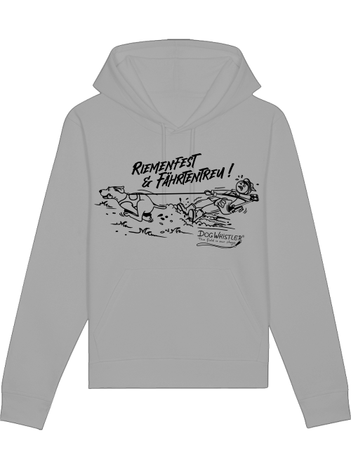 Unisex Hoodie Drummer mit DOGWHISTLER Motiv "Riemenfest & Fährtentreu!"