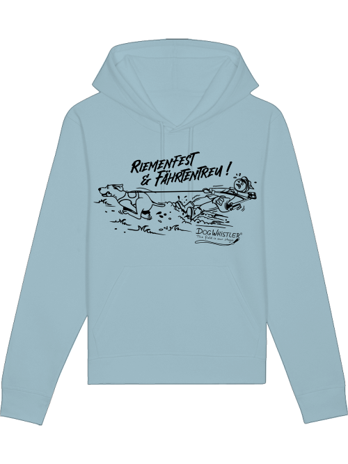 Unisex Hoodie Drummer mit DOGWHISTLER Motiv "Riemenfest & Fährtentreu!"