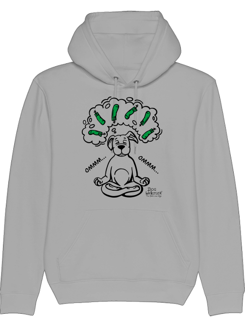 Bio-Unisex Hoodie Cruiser mit DOGWHISTLER Motiv "ommm" mit grünen Dummys