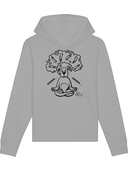 Bio-Unisex Hoodie Drummer mit DOGWHISTLER Motiv "ommm" schwarze Dummys