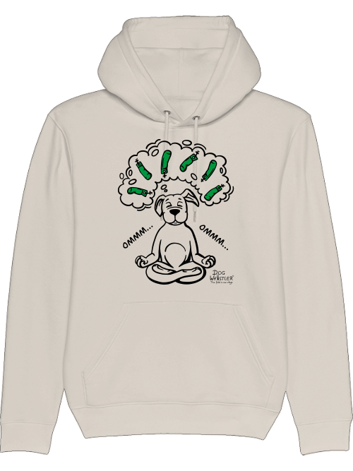 Bio-Unisex Hoodie Cruiser mit DOGWHISTLER Motiv "ommm" mit grünen Dummys