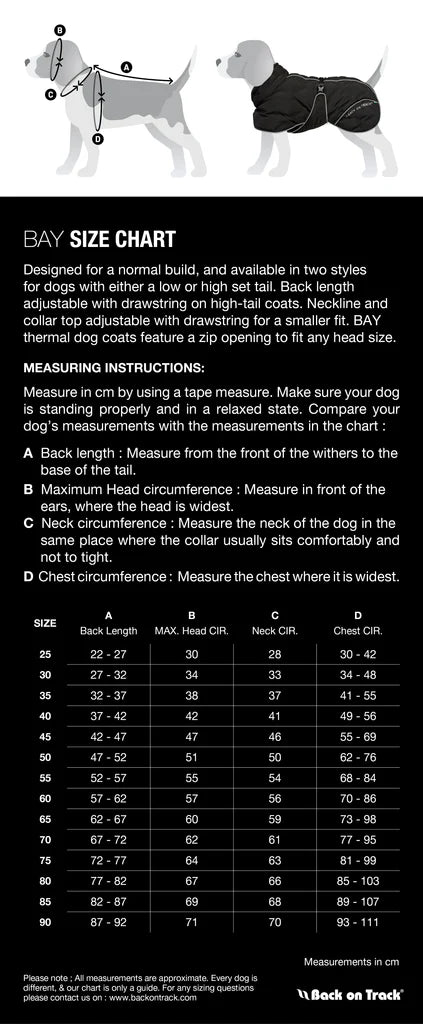 BAY Hunde-Regenmantel – für Hunde mit hoch getragener Rute