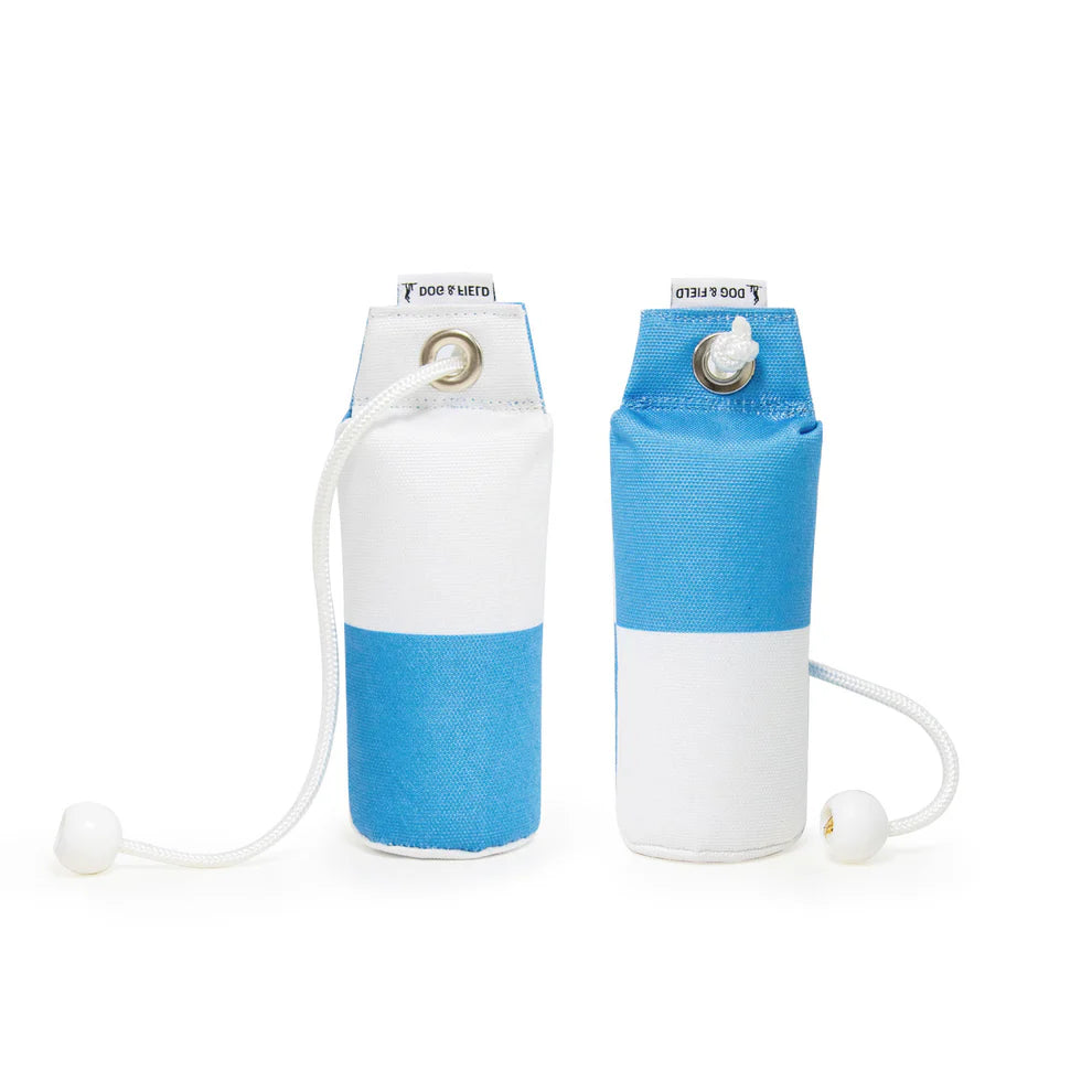 Speedy Flinger Dummy von Dog & Field weiß/blau Schachbrettmuster