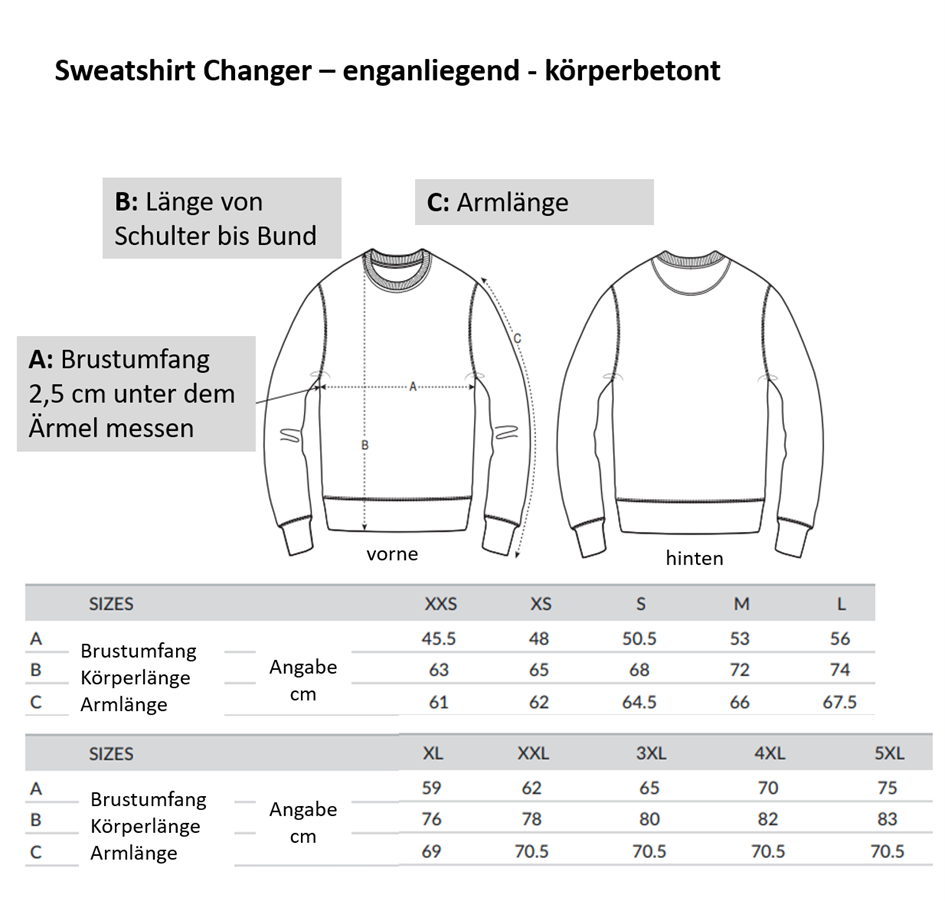 Basic UNISEX-BIO-Sweatshirt Changer körperbetont DOGWHISTLER Motiv "Stretching"