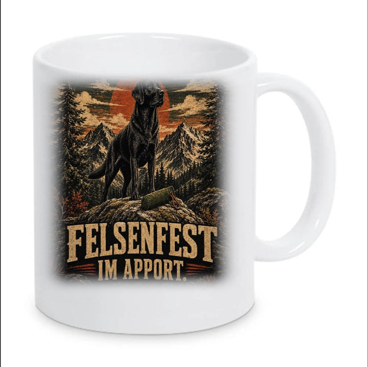 Kaffeetasse "Felsenfest im Apport."