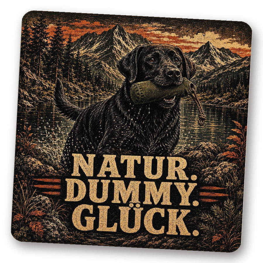 Untersetzer "Natur. Dummy. Glück."