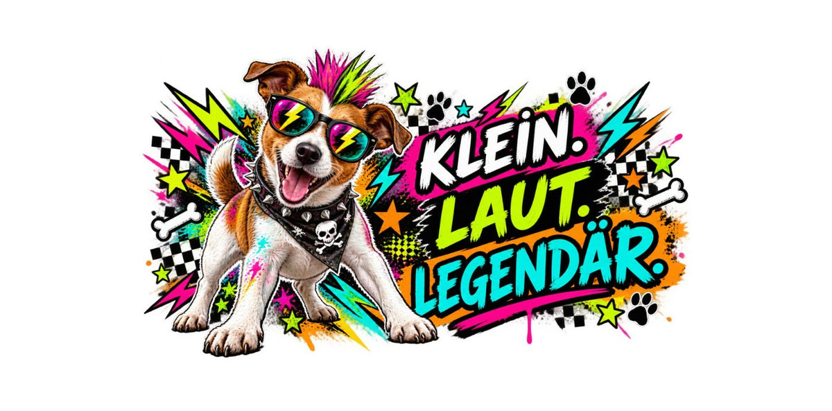 Motiv Klein. Laut. Legendär. – kompletter Rundum-Druck der Tasse