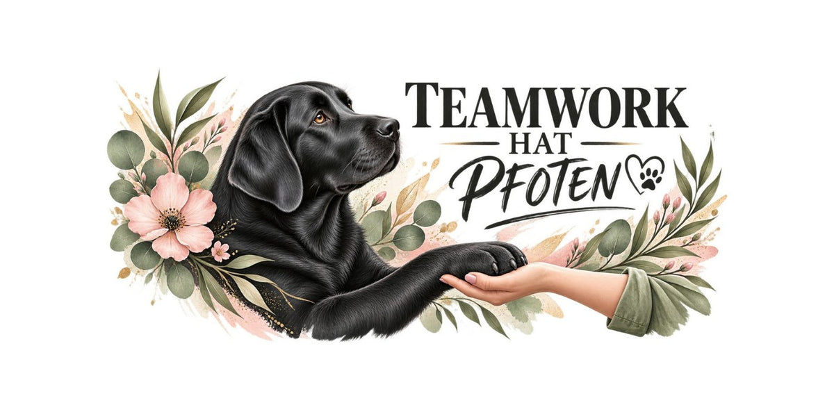 Motiv Teamwork hat Pfoten. – kompletter Rundum-Druck der Tasse