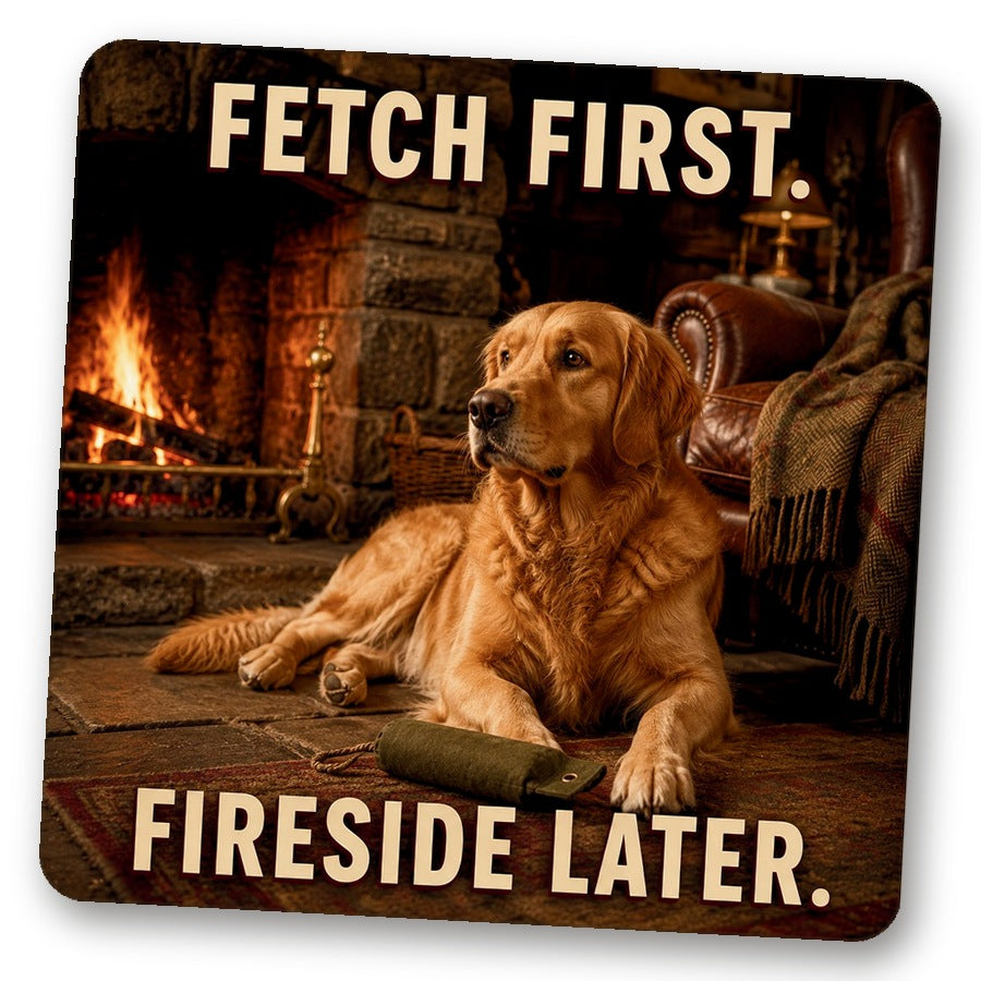 Untersetzer "Fetch First. Fireside Later."
