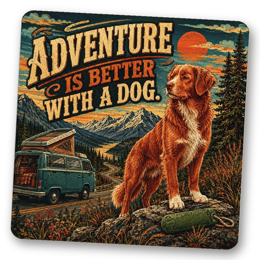 Untersetzer "Adventure Is Better With A Dog."