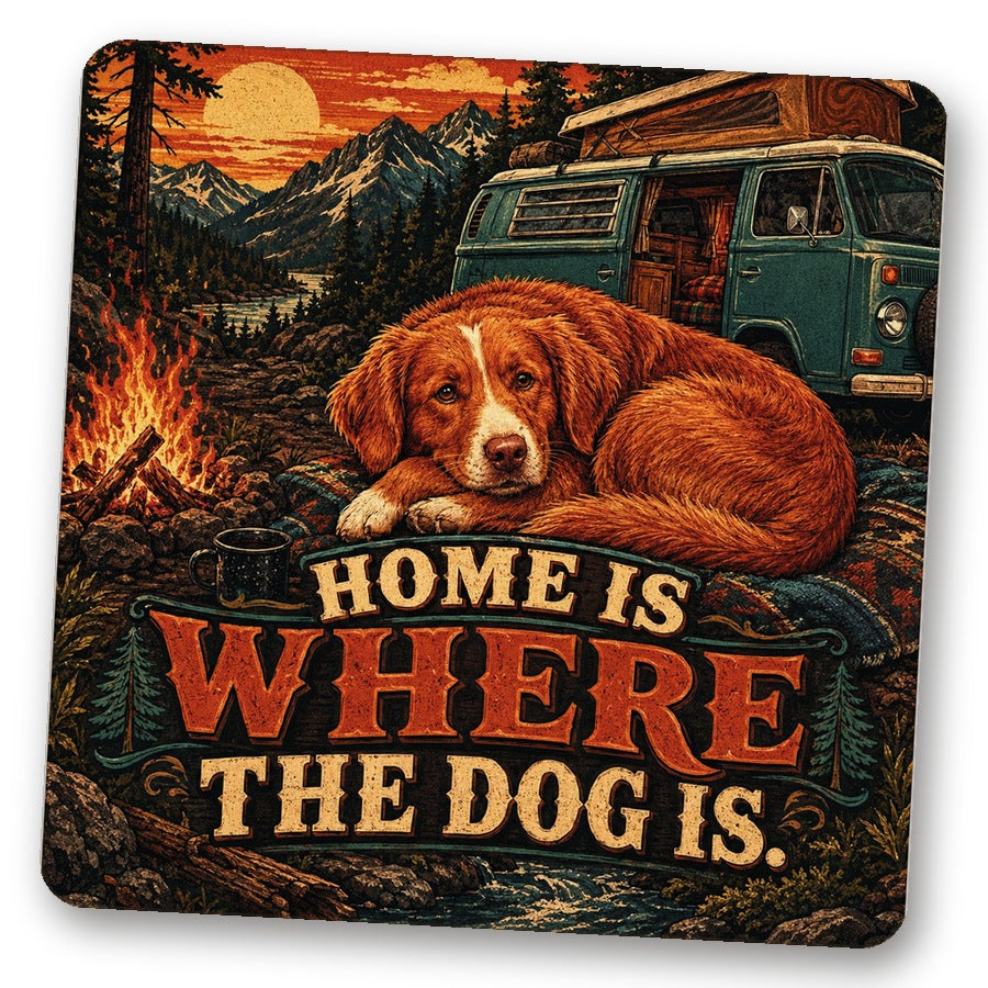 Untersetzer "Home Is Where The Dog Is."
