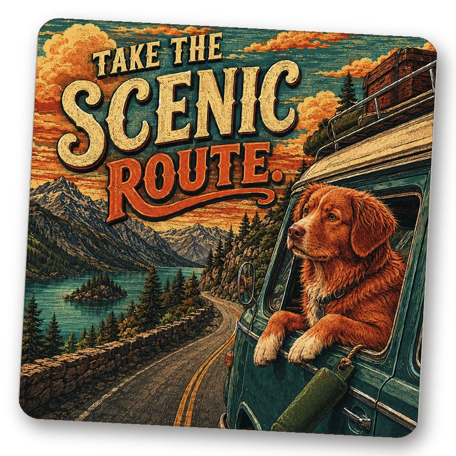 Untersetzer "Take The Scenic Route."