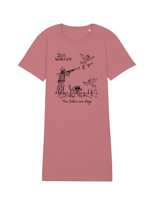 T-Shirt Kleid mit Auswahl der DOGWHISTLER Motive "Fasanenjagd mit Spaniel, Labrador- und Golden Retriever" beidseitiger Druck