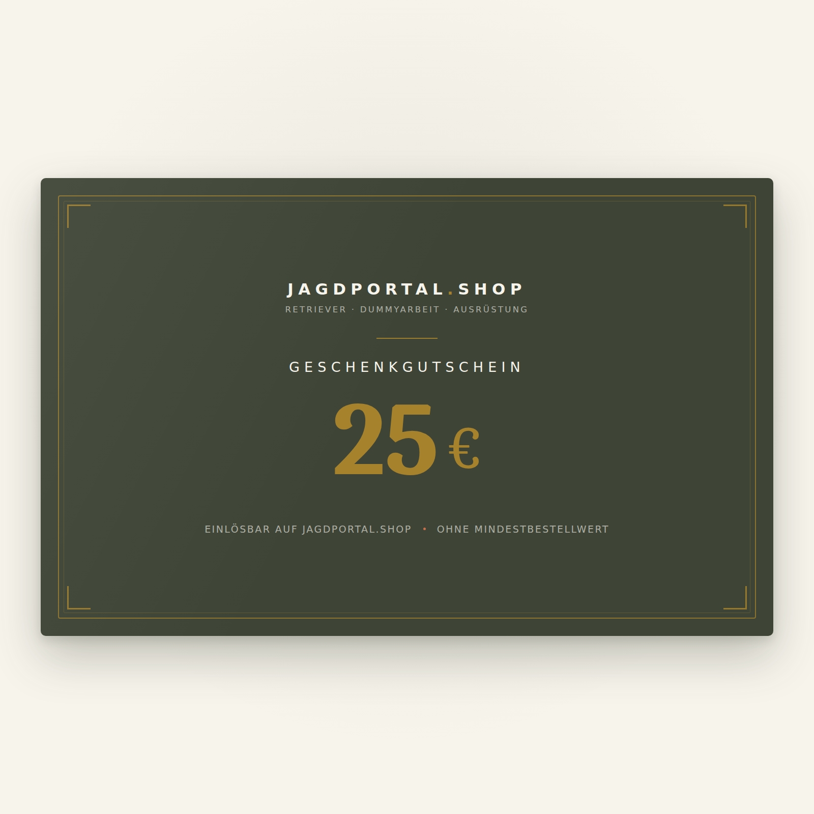 Geschenkgutschein 25 Euro von jagdportal.shop