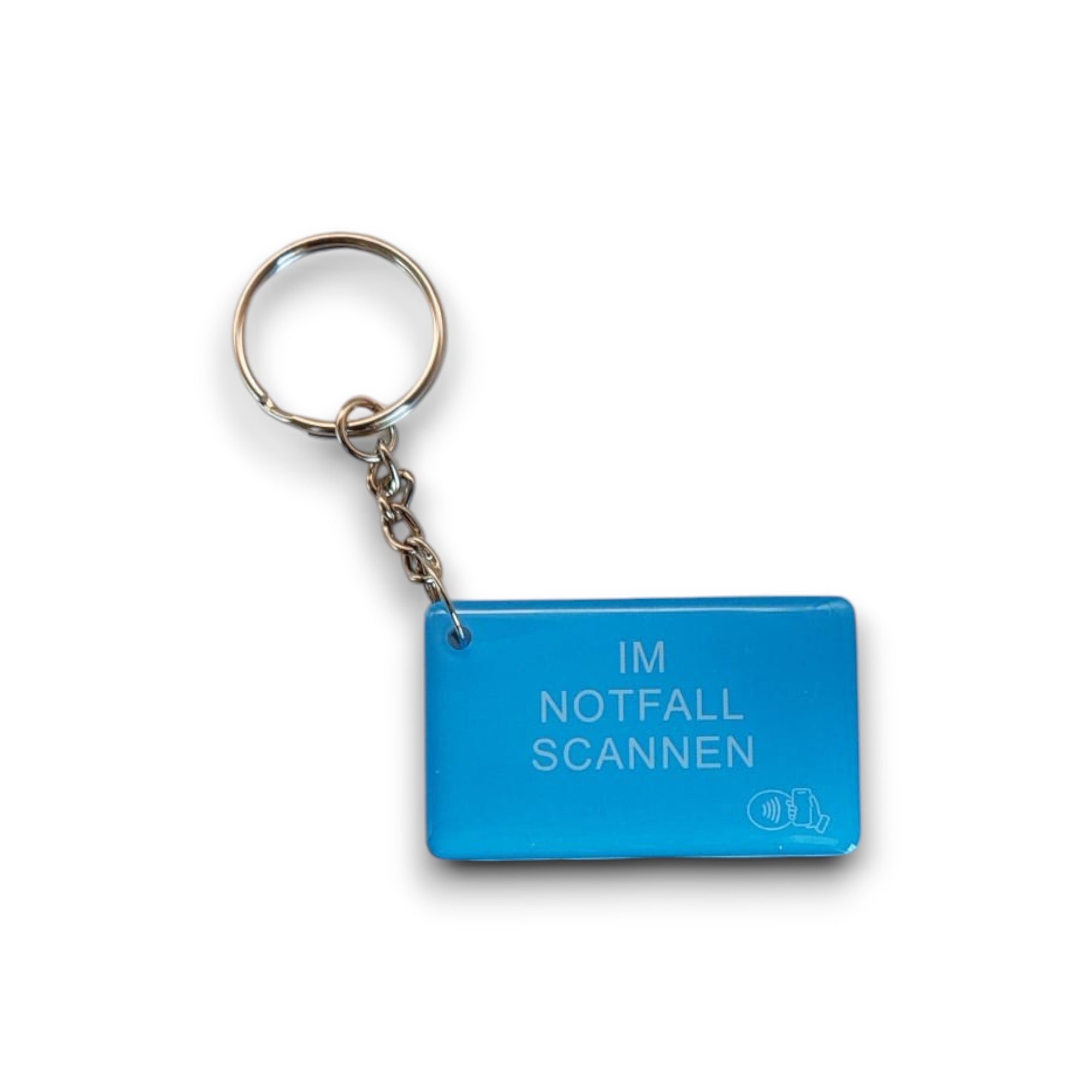 NFC-Notfallpass für Reisende – Epoxidharz Blau