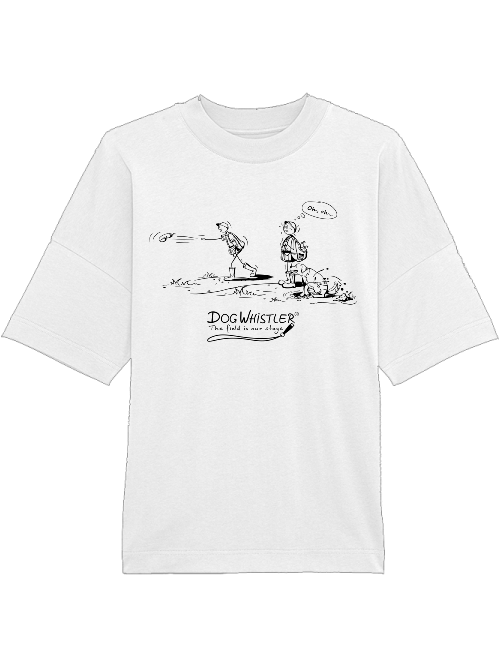 Oversized Unisex T-Shirt Blaster DOGWHISTLER Motiv "ohoh" Druck in schwarz und weiß