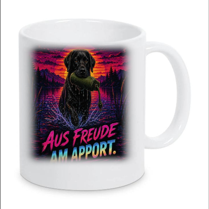 Kaffeetasse "Aus Freude am Apport. (Neon)"