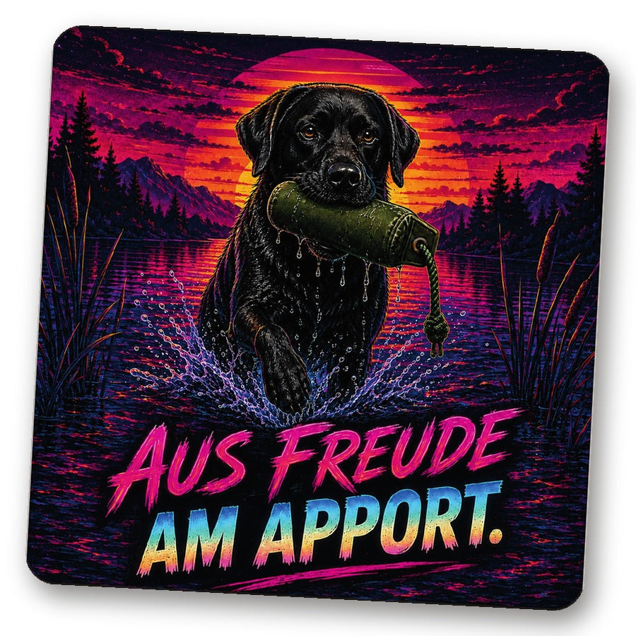 Untersetzer "Aus Freude am Apport. (Neon)"