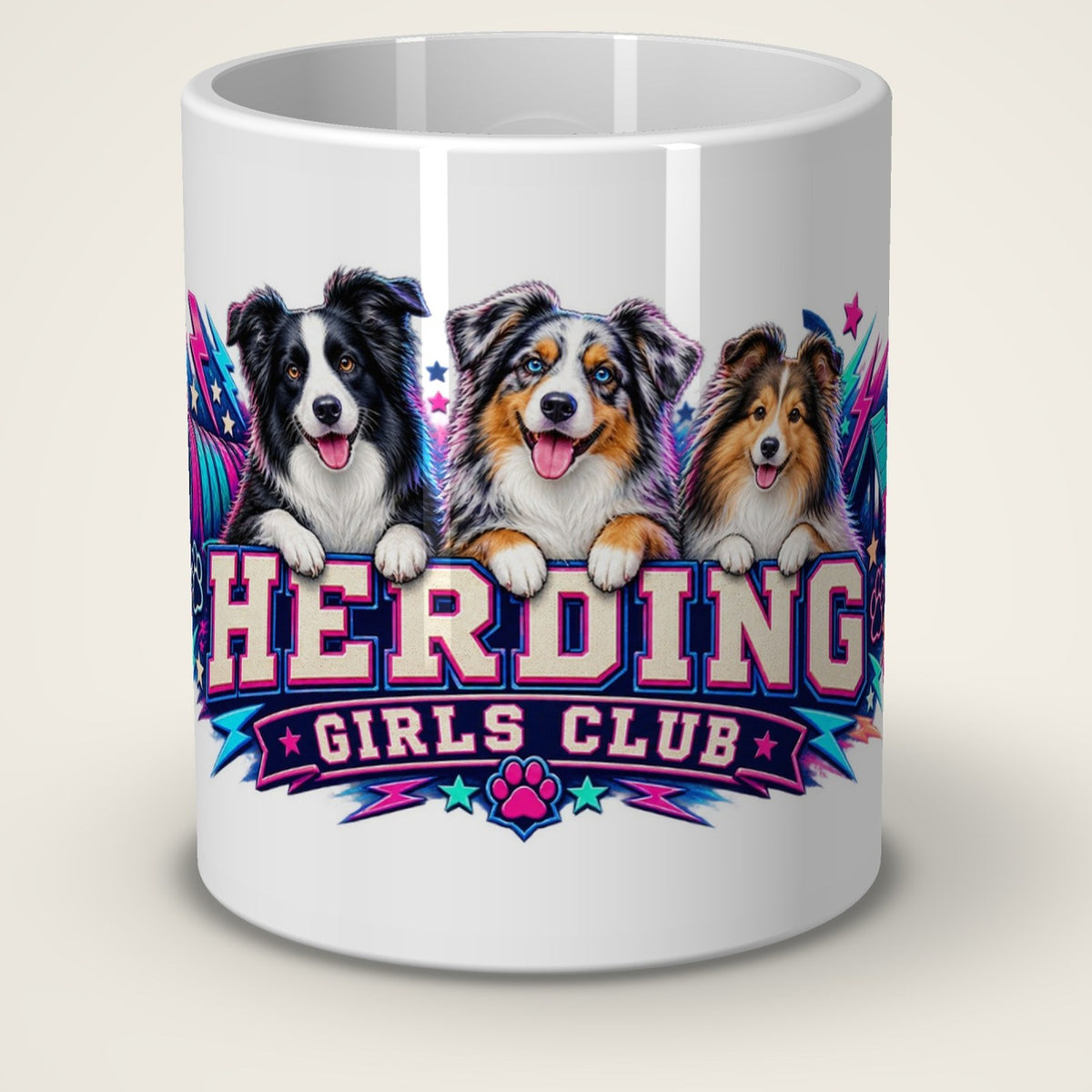 Kaffeetasse Herding Girls Club – Vorderansicht der weißen Keramiktasse