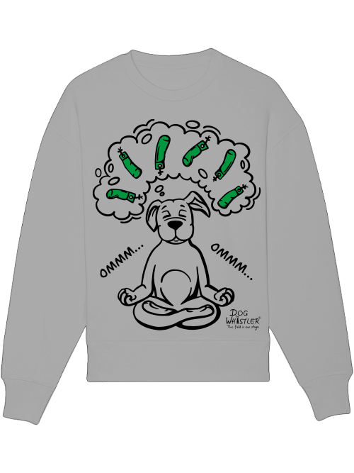 Basic UNISEX-Sweatshirt Radder mit lässiger Passform DOGWHISTLER Motiv "ommm" grüne Dummys