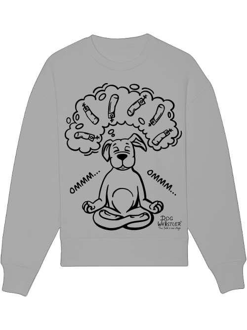 Basic UNISEX-Sweatshirt Radder mit lässiger Passform DOGWHISTLER Motiv "ommm" schwarze Dummys