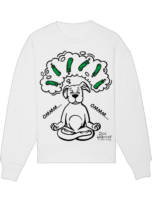 Basic UNISEX-Sweatshirt Radder mit lässiger Passform DOGWHISTLER Motiv "ommm" grüne Dummys