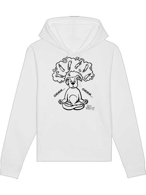 Bio-Unisex Hoodie Drummer mit DOGWHISTLER Motiv "ommm" schwarze Dummys